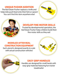Constructive Eating utensils in hand demonstrate toddler-friendly grip for self-feeding