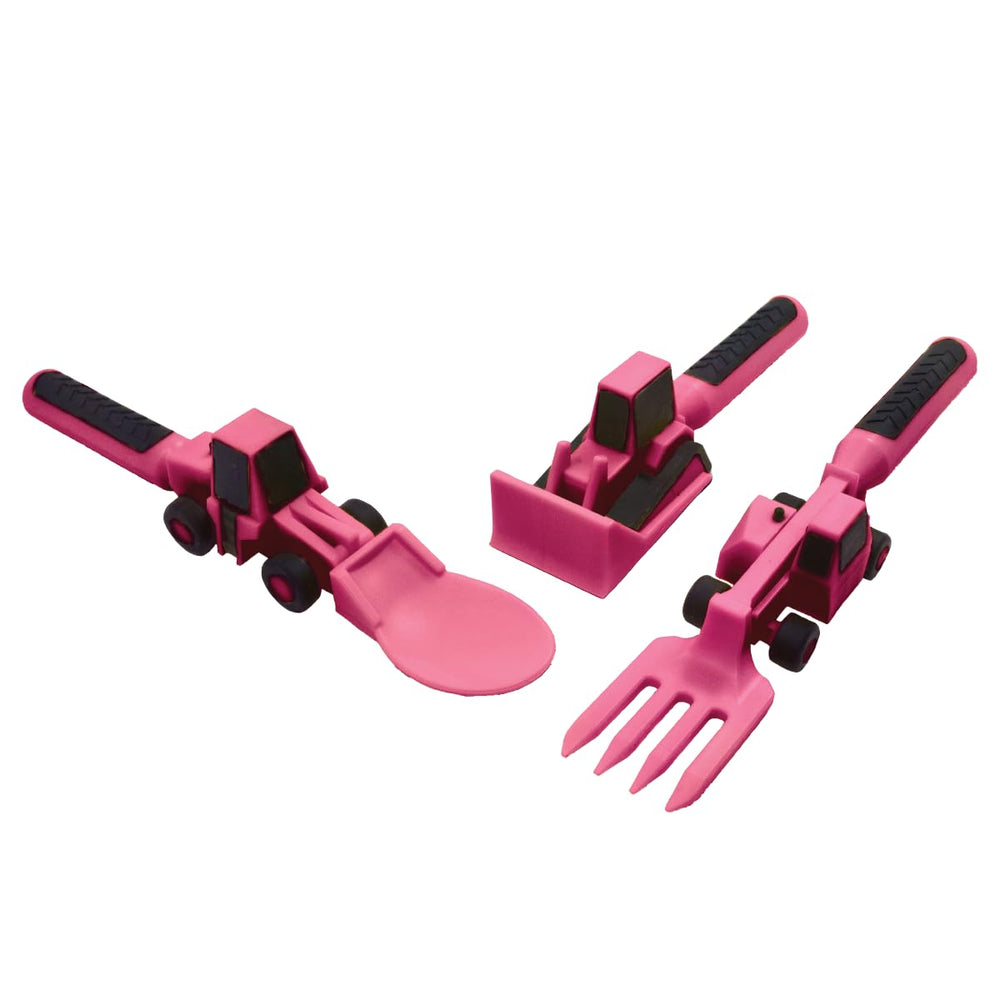 Constructive Eating toddler construction utensils set, durable for little hands at mealtime