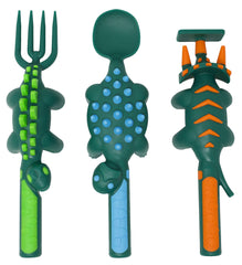 Constructive Eating toddler spoon close-up highlights kid-friendly design