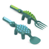 Constructive Eating toddler utensils set packaging highlights USA-made quality for safe, confident meals.