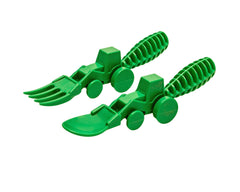 Constructive Eating USA-made toddler utensils show safe feeding design.
