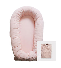 CooCooBaby Deluxe Lounger Cover Mistyrose Corduroy closeup — soft, hypoallergenic fabric for gentle baby skin.