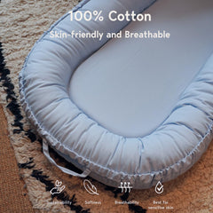 CooCooBaby infant lounger front view reveals plush support for sitting up.
