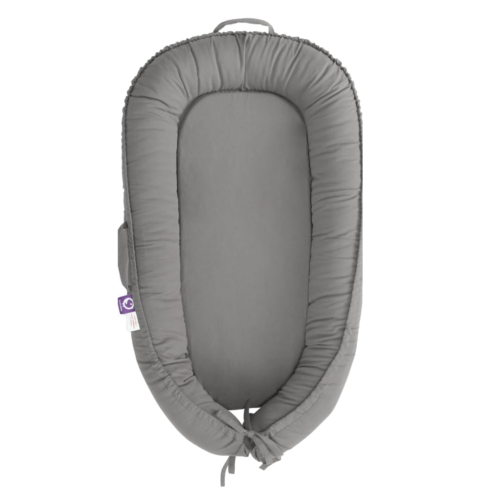 CooCooBaby Infant Lounger slate gray cover closeup showing breathable fabric and comfort