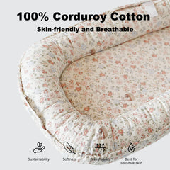CooCooBaby infant lounger used in crib demonstrates safe lounging space for peaceful naps.