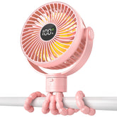 Coohea portable stroller fan clip-on keeps baby comfortable during strolls with gentle airflow.