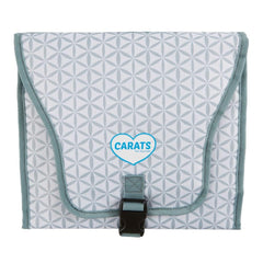 Cool Carats car seat cooling pad grey in use on car seat, keeps child cool during errands