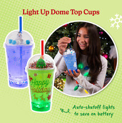 Cool Things Corp LED dome lid with glitter and pom poms sparks party play and visual delight.