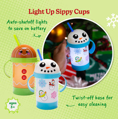 Cool Things Corp light-up gingerbread-man sippy cup with LED glow