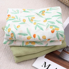 CoolaPeach muslin swaddle large-43x47 shows generous size for wrapping and comfort