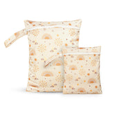 CoolaPeach Moon Star wet bag with zipper closure for mess containment on the go.