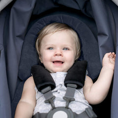 COOLBEBE baby car seat straps pads providing gentle padding on long rides