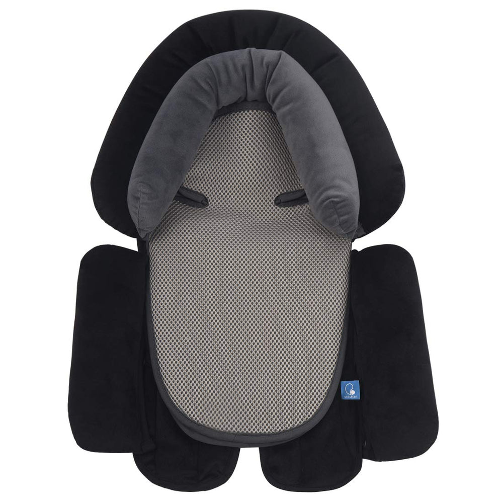 CoolBEBE babybody support outer view in black offers gentle car seat cushioning.
