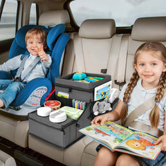 COOLBEBE car seat organizer back view highlights multi-pocket design for kids' accessories