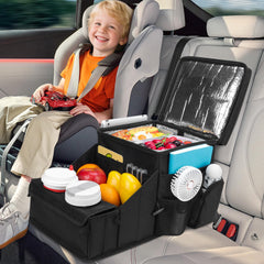 COOLBEBE Car Seat Organizer back view highlighting storage pockets and stability