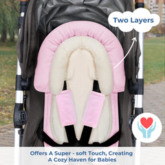 COOLBEBE velour baby cushion in pink offers breathable all-season comfort.