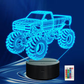 CoolGift Mart Monster Trucks night light 3D illusion enhances dark rooms with glow
