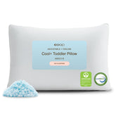 Coop Home Goods Cool+ toddler pillow cover closeup highlighting cooling fabric for comfy naps