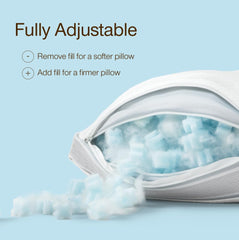Coop Home Goods Cool+ toddler pillow 2 inch gusset demonstrates even fill distribution