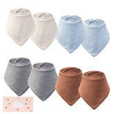 COOROBIN baby bibs pack of eight in neutral colors with soft muslin.