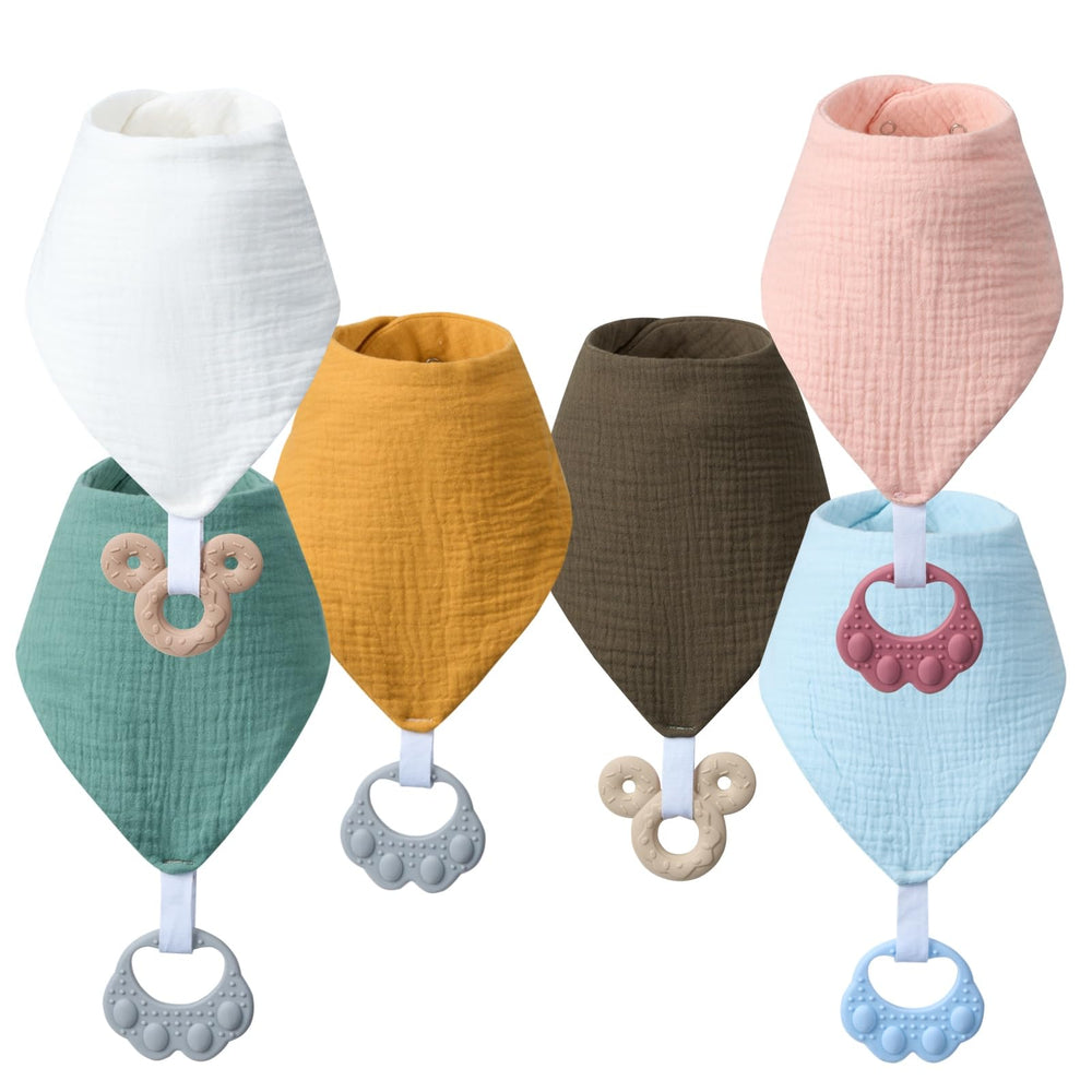 COOROBIN baby teething bibs six pack in pale yellow keeps outfits dry during teething