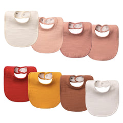 COOROBIN bibs dual-layer closeup shows soft cotton and fleece absorbency to keep baby dry.