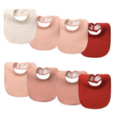 COOROBIN muslin bibs 8-pack front view shows versatile outfits