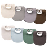 COOROBIN muslin baby bibs pack front view shows soft cotton muslin and color variety for everyday mess protection