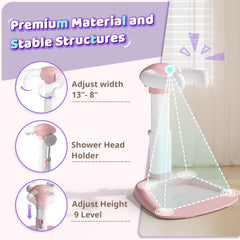 COOSEYA Baby Shower Stand stable triangular base prevents slips for confident bath time.