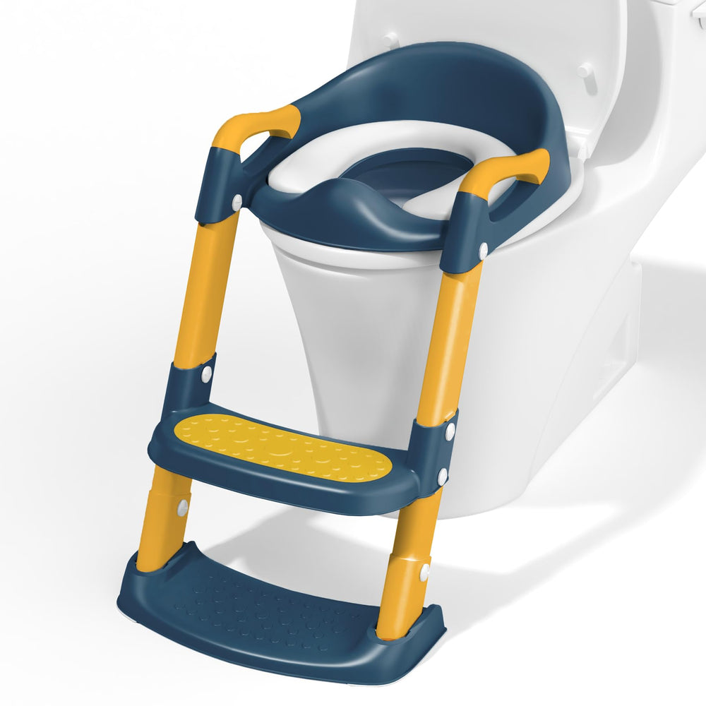 COOSEYA potty-training toilet foldable blue-yellow for compact storage and quick setup