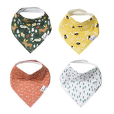 Copper Pearl Atwood bibs packaging image shows gift-ready 4-pack for stylish baby accessories