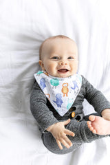 Copper Pearl dual-layer bib shows absorbent front with water-resistant back for drool.