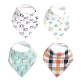 Copper Pearl bandana bib holiday pack closeup shows absorbent front for drool control.