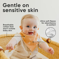 Copper Pearl back-fleece close-up highlighting absorbent teething comfort.