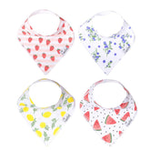 Copper Pearl four-pack soft cotton bibs in Georgia print for stylish drool protection
