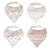 Copper Pearl Bliss bib pack front view shows stylish prints and drool protection.