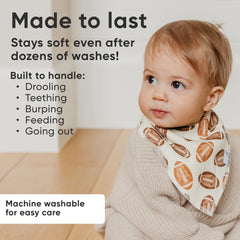 Copper Pearl Blitz bib adjustable snaps nickel-free for newborn to toddler use.