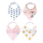 Copper Pearl blush set front knit bib protects outfits with soft cotton against drool