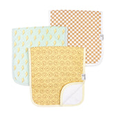 Copper Pearl burp cloths triple-layer absorbency catches spit-ups effectively