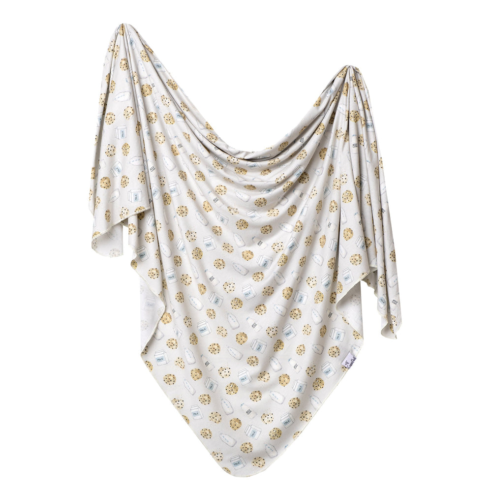 Copper Pearl Chip large swaddle 46x46 shows plush softness ideal for secure swaddling