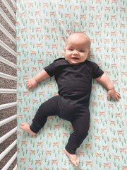 Copper Pearl Cusco knit crib sheet closeup highlights ultra-soft fabric