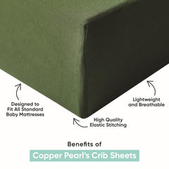 Copper Pearl Cusco knit crib sheet on standard mattress for snug fit and safety