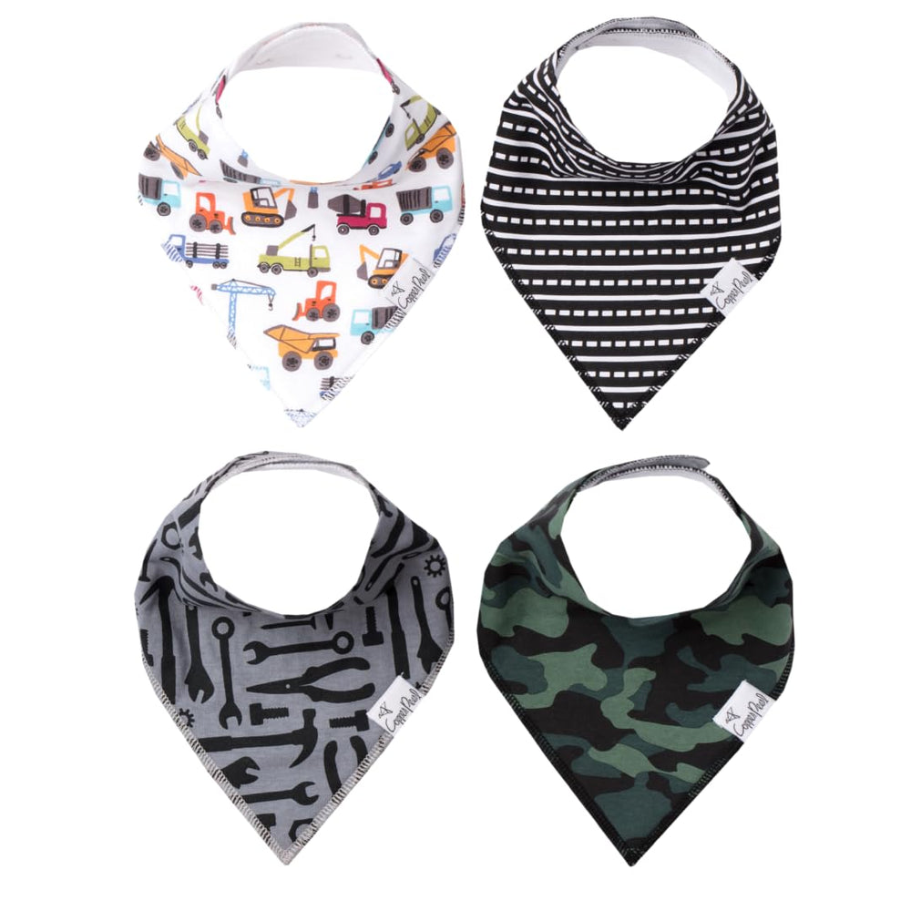 Copper Pearl Diesel bib front-absorbent protects clothing during drool and teething.