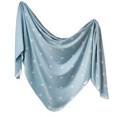 Copper Pearl Hayden swaddle blanket folded, showcasing premium knit softness for babies.