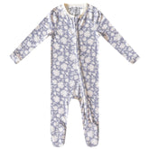 Copper Pearl Lacie zip-up footie highlights ultra-soft knit fabric for cozy naps.