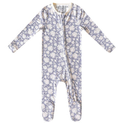 Copper Pearl Lacie zip-up footie highlights ultra-soft knit fabric for cozy naps.