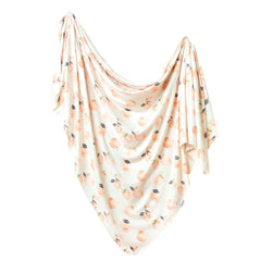 Copper Pearl Large Premium Knit Swaddle Caroline folded, showcasing generous size for swaddling and lounging.