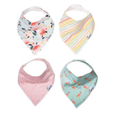Copper Pearl Leilani bib front view highlights soft cotton and stylish drool protection