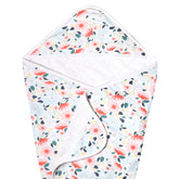 Copper Pearl Leilani hooded towel front view highlights soft knit exterior for bath time warmth.