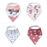 Copper Pearl Minnie Mouse bandana bib front view keeps outfits dry with stylish knit front